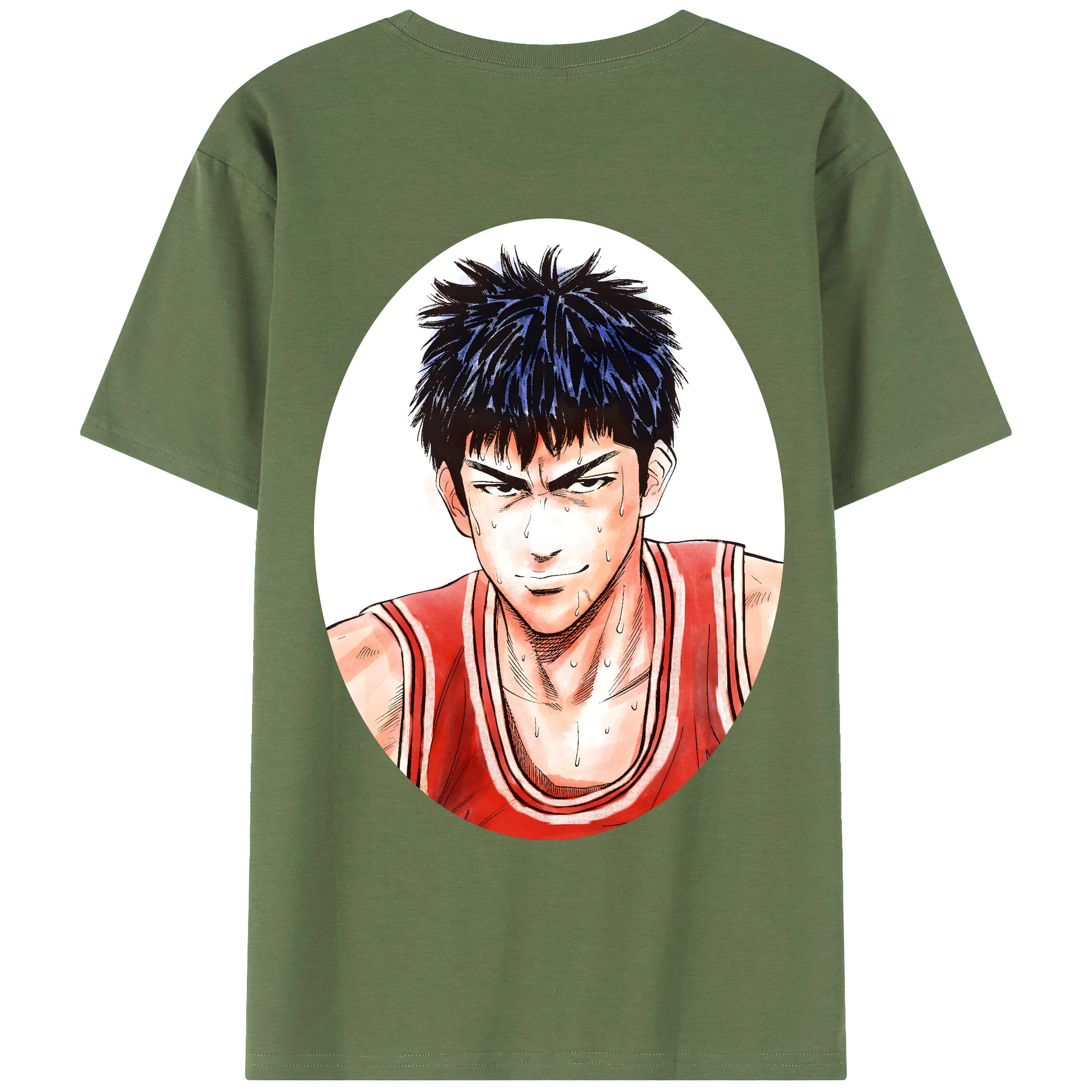（画像用） SLAM DUNK／スラムダンク 綿100％ メンズ半袖Tシャツ（バックプリント） 通気性